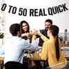 0 To 50 Real Quick Banner, Cheers to 50 Years/Awesome Since 1974, Happy 50th Birthday Party Decorations Supplies for Men Women, Black Glitter view 3