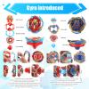 Wotean Gyros Turbos Set, 4D Arena Metal Fusion Battles Gyros, with Battling Top Launcher, Gift Sets for Kids,B163+B173-1 view 3