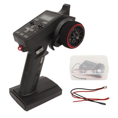 2.4GHz 6 Channel Transmitter Receiver, Ergonomic Grip LCD Screen, Throttle Speed Limit Adjustment, for RC Car Boat Crawler, Ground 300m, Air 800m