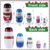 Tngan Chirstmas Russian Nesting Dolls, 2 Pack Wooden Handmade Nested Set Matryoshka Dolls, Russian Stacking Dolls Toys for Kids Toddlers Happy Chirstmas Home Decoration Gift(Snowman Nutcracker) view 2