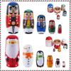 Tngan Chirstmas Russian Nesting Dolls, 2 Pack Wooden Handmade Nested Set Matryoshka Dolls, Russian Stacking Dolls Toys for Kids Toddlers Happy Chirstmas Home Decoration Gift(Santa Nutcracker) view 1