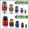Tngan Chirstmas Russian Nesting Dolls, 2 Pack Wooden Handmade Nested Set Matryoshka Dolls, Russian Stacking Dolls Toys for Kids Toddlers Happy Chirstmas Home Decoration Gift(Santa Nutcracker) view 2
