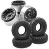 Aluminum Alloy 1.9" Beadlock Wheel Rims Hubs & 1.9 inch RC Crawler Tires Rubber Mud Tires OD 103mm view 1