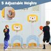 HOMGX Children's Basketball Hoop, Lion Shaped, Portable Indoor and Outdoor Basketball Goal Toy w/ 5 Adjustable Height Levels, Suitable for Young Boys and Girls (Yellow) view 4