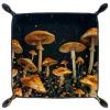 Starry Mushroom Microfiber Leather Dice Trays Folding for RPG DND Table Games, Leather Dice Holder Storage Box Portable Folding Rolling Dice Tray, 16x16cm view 1