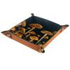 Starry Mushroom Microfiber Leather Dice Trays Folding for RPG DND Table Games, Leather Dice Holder Storage Box Portable Folding Rolling Dice Tray, 16x16cm view 2