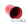 Flared dice Cup Red PU Leather with Velvet Mute Quiet Shaker Cups with Lid Including 6 Dice for Liars Dice Games view 1