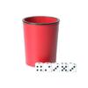 Flared dice Cup Red PU Leather with Velvet Mute Quiet Shaker Cups with Lid Including 6 Dice for Liars Dice Games view 2