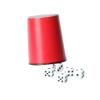 Flared dice Cup Red PU Leather with Velvet Mute Quiet Shaker Cups with Lid Including 6 Dice for Liars Dice Games view 3