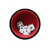 Flared dice Cup Red PU Leather with Velvet Mute Quiet Shaker Cups with Lid Including 6 Dice for Liars Dice Games view 4