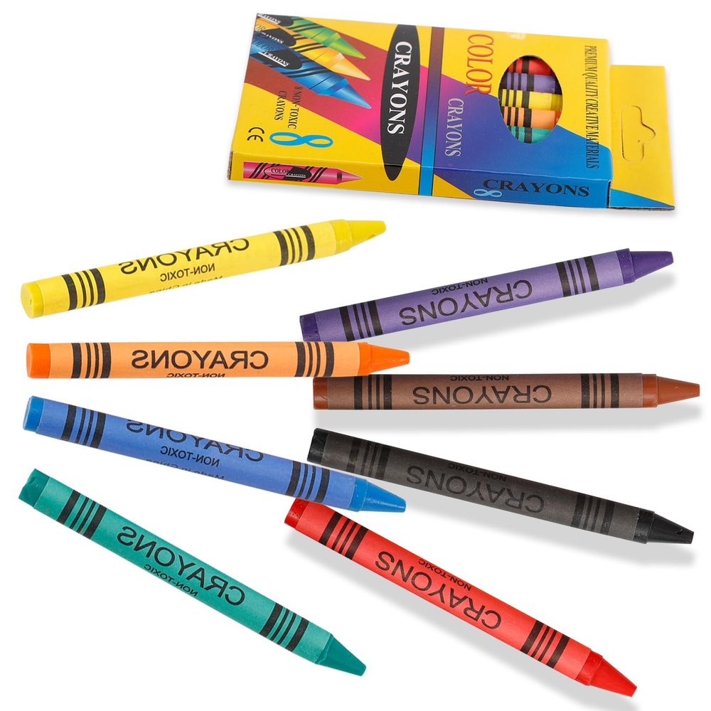 Tivcck 100 Sets of 8-Pack Crayons, 8 Colors, 800 Total, Perfect for Schools, Parties & Gifts