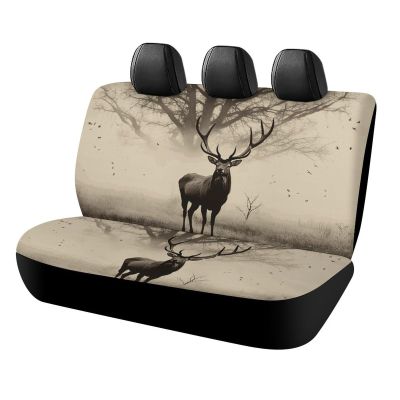 NWTRJ Abstract Tree Elk Picture Car Back Seat Covers Soft Waterproof Cars Rear Bench Cushion Covers Dust and Scratch Proof Auto Backrest Protector Cover Universal Fit Most Trucks SUV Van