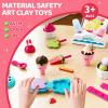 Beby Buty Ice Cream Toys Air Dry Clay Kit for Kids, 80 PCS Ice Cream Shop Set Food Toys for Girls 3 4 5 6 Years Old, Pretend Play Toys DIY Soft Magic Modeling Clay for Kids Girls Toddler 3-5 4-8 view 4
