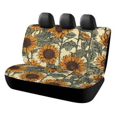 NWTRJ Romantic Sunflowers Car Back Seat Covers Soft Waterproof Cars Rear Bench Cushion Covers Dust and Scratch Proof Auto Backrest Protector Cover Universal Fit Most Trucks SUV Van