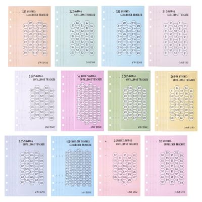 48 Sheets Money Savings Challenges Binder, 6.3x3.54 Inch Budget Tracking Cards Cash Planning Sheets Savings Challenge Binder Refills Funny Gift for Recording Cash (US Dollar Version)