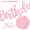3Pcs Hot Pink Girl Happy Birthday Banners Glitter Hot Pink Princess Birthday Party Decorations for Girls Doll Theme Baby Shower Ladies Bachelorette Party Supplies view 3