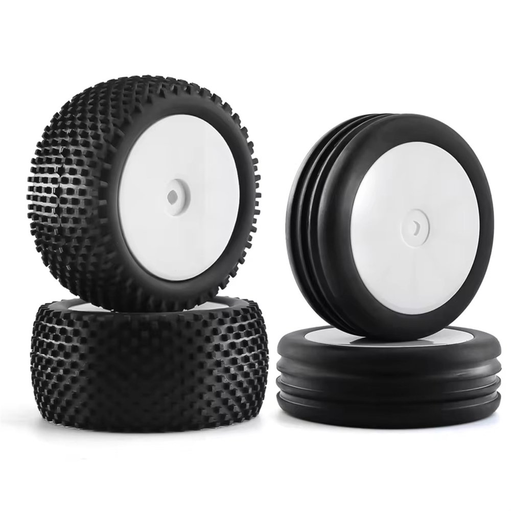 VBCERSDZ RC Wheel Tire Compatible with XB2 for Serpent SRX2 SRX4 for Bandit for Tekno 82Mm 87Mm 1/10 2WD RC Off-Road Car Rubber Tires Wheels Tyres