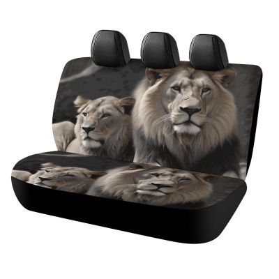 NWTRJ Male and Female Lions Car Back Seat Covers Soft Waterproof Cars Rear Bench Cushion Covers Dust and Scratch Proof Auto Backrest Protector Cover Universal Fit Most Trucks SUV Van