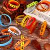 Youdaju 50Pcs Western Party Bracelets Cowboy Cowgirl Silicone Bracelets Western Themed Stretch Wristbands for Western Party Birthday Party Supplies Decorations,10 Different Patterns view 3