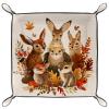 Autumn Lovely Animals Microfiber Leather Dice Trays Folding for RPG DND Table Games, Leather Dice Holder Storage Box Portable Folding Rolling Dice Tray, 20.5x20.5cm view 1