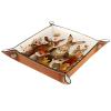 Autumn Lovely Animals Microfiber Leather Dice Trays Folding for RPG DND Table Games, Leather Dice Holder Storage Box Portable Folding Rolling Dice Tray, 20.5x20.5cm view 2