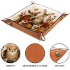 Autumn Lovely Animals Microfiber Leather Dice Trays Folding for RPG DND Table Games, Leather Dice Holder Storage Box Portable Folding Rolling Dice Tray, 20.5x20.5cm view 3