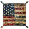 America Welcomes Printing Microfiber Leather Dice Trays Folding for RPG DND Table Games, Leather Dice Holder Storage Box Portable Folding Rolling Dice Tray, 16x16cm view 1