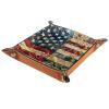America Welcomes Printing Microfiber Leather Dice Trays Folding for RPG DND Table Games, Leather Dice Holder Storage Box Portable Folding Rolling Dice Tray, 16x16cm view 2