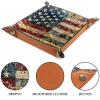 America Welcomes Printing Microfiber Leather Dice Trays Folding for RPG DND Table Games, Leather Dice Holder Storage Box Portable Folding Rolling Dice Tray, 16x16cm view 3