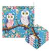 Jihqo Baby Washcloths 3 Pack Owls on Floral Branch Face Towel 12x12 Soft Absorbent Muslin Towels for Newborns Cotton Baby Wipes view 2