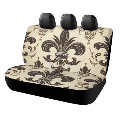 NWTRJ Fleur-de-Lis and Coat Arms Knight Car Back Seat Covers Soft Waterproof Cars Rear Bench Cushion Covers Dust and Scratch Proof Auto Backrest Protector Cover Universal Fit Most Trucks SUV Van