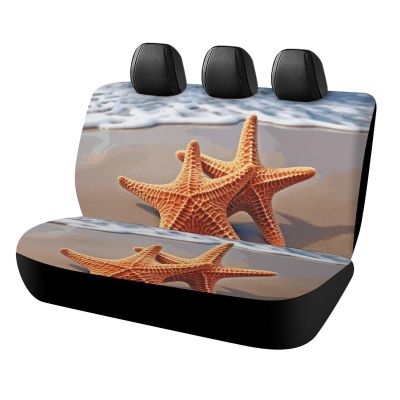 NWTRJ Starfish on The Beach Car Back Seat Covers Soft Waterproof Cars Rear Bench Cushion Covers Dust and Scratch Proof Auto Backrest Protector Cover Universal Fit Most Trucks SUV Van