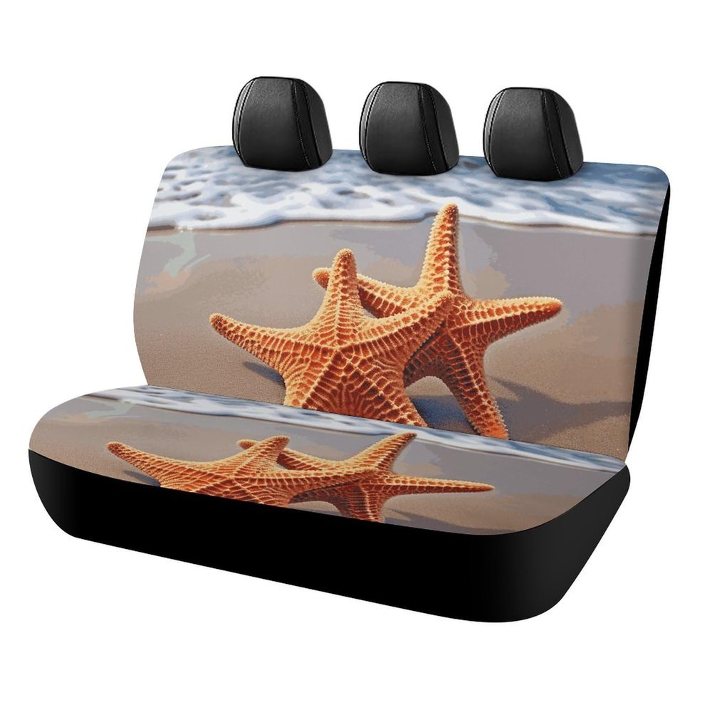 NWTRJ Starfish on The Beach Car Back Seat Covers Soft Waterproof Cars Rear Bench Cushion Covers Dust and Scratch Proof Auto Backrest Protector Cover Universal Fit Most Trucks SUV Van