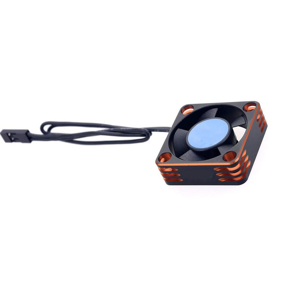 Auttoop Black-Orange 540 550 Motor Fan Replace Rocket 30x30mm Aluminum 28000RPM Motor Cooling Fan for 1/8 1/10 1/12 RC Car Universal 30mm Heat Dissipation Metal Fan