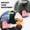 VTCTOASY Kick Mat Back Seat Protector for Car 2 Pack Extra Large Car Back Seat Cover with 3 Storage Pockets Waterproof Seat Back Protector Summer Snow Mountain Backseat Car Organizer for Trucks SUV view 2