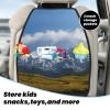 VTCTOASY Kick Mat Back Seat Protector for Car 2 Pack Extra Large Car Back Seat Cover with 3 Storage Pockets Waterproof Seat Back Protector Summer Snow Mountain Backseat Car Organizer for Trucks SUV view 3