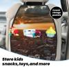 Kick Mat Back Seat Protector for Car 2 Pack Extra Large Car Back Seat Cover with 3 Storage Pockets Waterproof Seat Back Protector York City Sunset Picture Backseat Car Organizer for Trucks SUV view 3