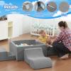 STAOLENE Soft Foam Climbing Blocks with Ball Pit, 6PCS Grey Indoor Climbing Toys for Toddler, Climb and Crawl Activity Play Set, Play Gym for Child Development (Balls not Included) view 2
