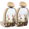Kick Mat Back Seat Protector for Car 2 Pack Extra Large Car Back Seat Cover with 3 Storage Pockets Waterproof Seat Back Protector There is a rabbit in the yard Backseat Car Organizer for Trucks SUV view 1