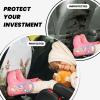 Kick Mat Back Seat Protector for Car 2 Pack Extra Large Car Back Seat Cover with 3 Storage Pockets Waterproof Seat Back Protector There is a rabbit in the yard Backseat Car Organizer for Trucks SUV view 2