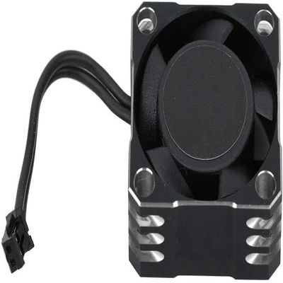 Auttoop Black Silver Electronic Controller Fan 32000RPM Cooling Fan Aluminum Remote Control Vehicle Heat Dissipation Fan RC Speed Controller Strong Metal Fan for 1/10, 1/8, 1/12 Scale RC Car