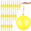 24 Pcs Yellow Punch Balloons Bounce with Rubber Band Handle Punching Balloon Heavy Duty for Birthday party favors, Kid (Yellow) view 1