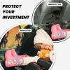 VTCTOASY Kick Mat Back Seat Protector for Car 2 Pack Extra Large Car Back Seat Cover with 3 Storage Pockets Waterproof Seat Back Protector Palm Trees and Beach Backseat Car Organizer for Trucks SUV view 2