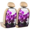 Kick Mat Back Seat Protector for Car 2 Pack Extra Large Car Back Seat Cover with 3 Storage Pockets Waterproof Seat Back Protector Purple Butterfly Orchid Backseat Car Organizer for Trucks SUV view 1