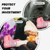 Kick Mat Back Seat Protector for Car 2 Pack Extra Large Car Back Seat Cover with 3 Storage Pockets Waterproof Seat Back Protector Purple Butterfly Orchid Backseat Car Organizer for Trucks SUV view 2