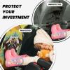 VTCTOASY Kick Mat Back Seat Protector for Car 2 Pack Extra Large Car Back Seat Cover with 3 Storage Pockets Waterproof Seat Back Protector Pug Tie Dye Sunflower Backseat Car Organizer for Trucks SUV view 2