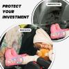 Kick Mat Back Seat Protector for Car 2 Pack Extra Large Car Back Seat Cover with 3 Storage Pockets Waterproof Seat Back Protector Pearl shell seaweed illustration Backseat Car Organizer for Trucks SUV view 2