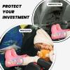 VTCTOASY Kick Mat Back Seat Protector for Car 2 Pack Extra Large Car Back Seat Cover with 3 Storage Pockets Waterproof Seat Back Protector Two White Sharks Backseat Car Organizer for Trucks SUV view 2