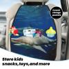 VTCTOASY Kick Mat Back Seat Protector for Car 2 Pack Extra Large Car Back Seat Cover with 3 Storage Pockets Waterproof Seat Back Protector Two White Sharks Backseat Car Organizer for Trucks SUV view 3