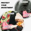 VTCTOASY Kick Mat Back Seat Protector for Car 2 Pack Extra Large Car Back Seat Cover with 3 Storage Pockets Waterproof Seat Back Protector Summer Watermelon1 Backseat Car Organizer for Trucks SUV view 2
